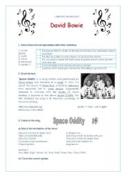 English Worksheet: Space Oddity by David Bowie