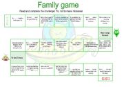 English Worksheet: Board game - present simple & vocabulary about family