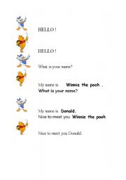 English worksheet: hello! nice to meet you