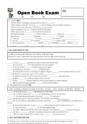 English worksheet: exam questions