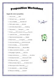 English Worksheet: Preposition worksheet