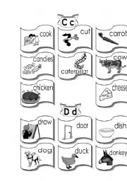 English worksheet: Letter C & D 