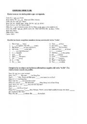 English Worksheet: verb to be