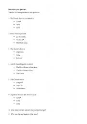 English Worksheet: Questionnaire to practice simple past