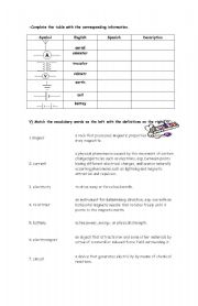 English Worksheet: electricity2