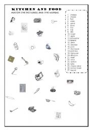 English worksheet: Match the words and the pictures