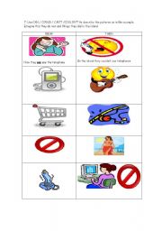 English Worksheet: Can/cant  vs. could/couldnt