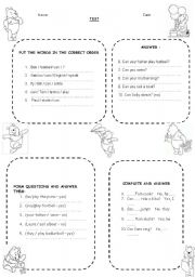 English Worksheet: Can