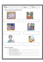 English Worksheet: Present continuous