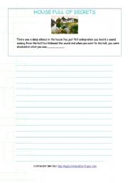 English Worksheet: creative writing worksheet