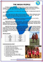 English Worksheet: The Masai people