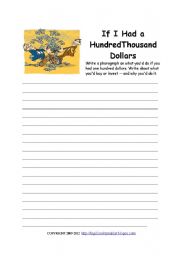 English Worksheet: creative writing worksheet