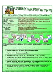 English Worksheet: transport and travel idioms