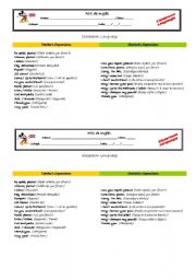 English Worksheet: classroom language