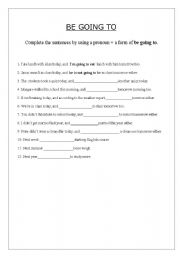 English Worksheet: be going to