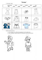 English Worksheet: Clothes