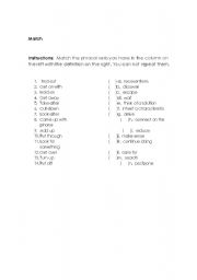 English Worksheet: phrasal verbs