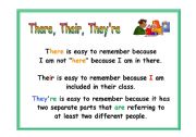 English worksheet: There, Their, Theyre poster