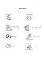 English worksheet: Electronic devices