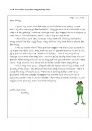 English Worksheet: Dear Diary - Alien Abduction and Go Chart