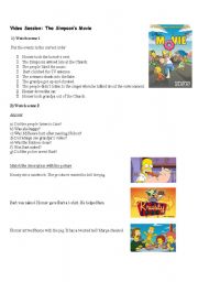 English Worksheet: The simpsons movie: Past Simple