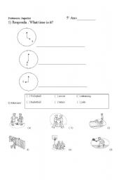 English worksheet: hours and numbers