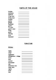 English worksheet: Parts of the house