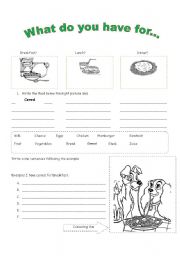 English worksheet: Food