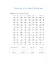 English worksheet: Xmas Word Search