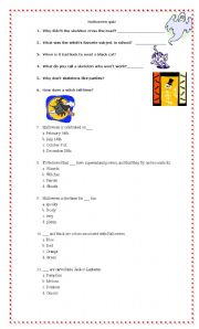 English Worksheet: Halloween quiz