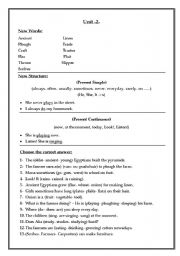English Worksheet: Vocabulary and Grammar 2