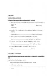 English worksheet: practice test