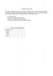 English worksheet: the band