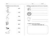English Worksheet: Short a worksheet