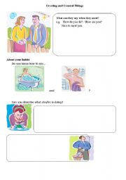 English worksheet: Greeting and General Things