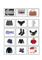 English Worksheet: Clothes memory game