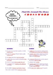 English worksheet: Find-Me-Around-The-House Crossword