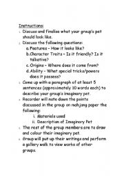 English worksheet: Language Experienced Approach - My best pet
