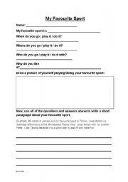 English worksheet: My Favourite Sport