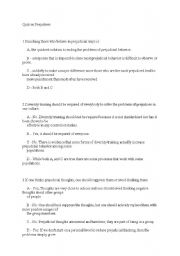 English Worksheet: quiz on prejudice