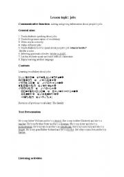 English worksheet: Teaching Jobs