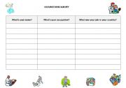 English worksheet: Occupations Survey