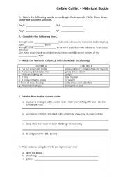 English worksheet: teaching song