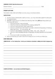 English Worksheet: Narrative framework