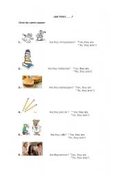 English Worksheet: ARE THEY...?