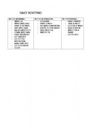 English worksheet: daily routines