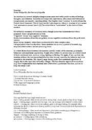 English Worksheet: Emotions