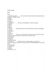 English Worksheet: easy test to test your knowledge
