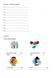 English Worksheet: How old are you?