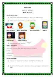 English Worksheet: South Park Season 12 Episode 7 after watching worksheet